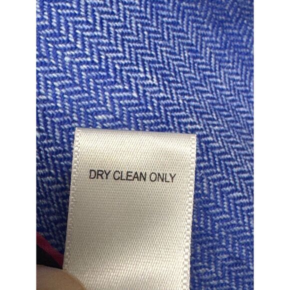 BANANA REPUBLIC H*cking Jacket Colorblock Bright Blue Wool Blend, Sz 4 - Picture 16 of 16